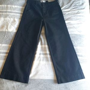 Black wide leg crop jeans